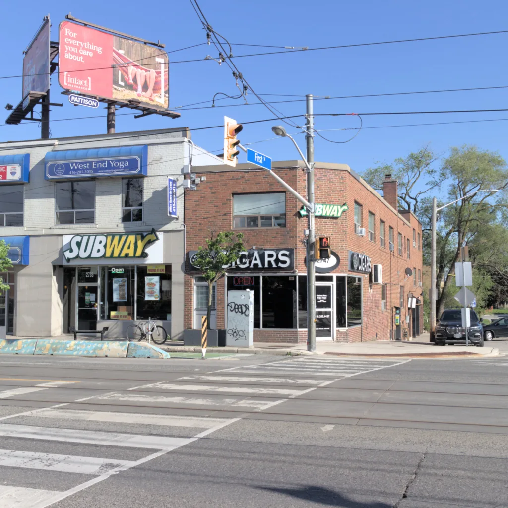 Two-story Shops at Street Corner - Toronto